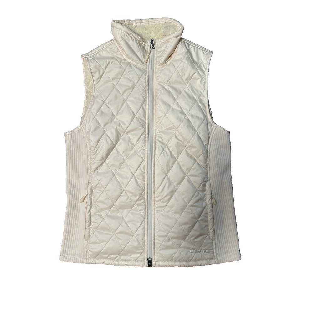 L.L.‎ Bean Women's Size Small Regular Cream Zip Up Vest
